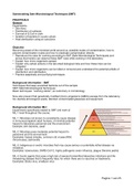 Summary Safe Microbial Techniques (SMT)