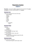 Class notes Biology Respiratory System Biology 11, ISBN: 9780070915800