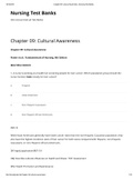 NURSING 1101 Chapter 09 Cultural Awareness  Nursing Test Banks