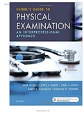 Seidel's Guide to Physical Examination 9th Edition Ball Test Bank complete exam solution questions and answers solution 