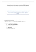 Revision notes for Economics Cambridge iGCSE and O level