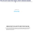 HESI PN EXIT EXAM TEST BANK LATEST VERSION GRADED A 