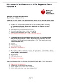 Advanced Cardiovascular Life Support Exam Version A,WELL EXPLAINED.