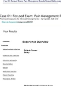 Case 01: Focused Exam: Pain Management Results|Tanner Bailey,complete shadow health guide, Spring 2020