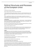 Samenvatting  Political Structures And Processes Of The European Union