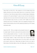 Orwell Essay: 1984, his works, and legacy. 