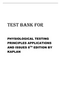 TEST BANK FOR PHYSIOLOGICAL TESTING PRINCIPLES APPLICATIONS AND ISSUES 8TH EDITION