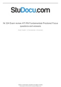 ATI RN Fundamentals Proctored Focus NR 324 Exam Review
