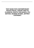 TEST BANK FOR CONTEMPORARY SOCIOLOGICAL THEORY AND ITS CLASSICAL ROOTS THE BASICS 5TH EDITION GEORGE 