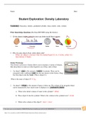 Gizmo Warm-up Student Exploration- Density Laboratory