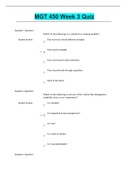 MGT 450 Week 3 Quiz (Latest Graded A) Questions and Answers: Ashford University