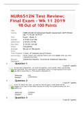 NUR6512N Test Review: Advanced Health Assessment Final Exam - Wk 11 2019 Winter Qtr [98 Out of 100 Points]