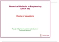 ENGR 391 LECTURE 2 NOTES summary for  Numerical Methods in Engineering