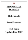 BIOLOGICAL SCIENCE 2Ed Canada Scott Freeman Test Bank-(Updated for 2021)