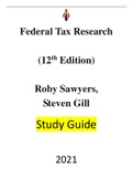Test Bank - Federal Tax Research 12th Edition by Roby Sawyers, Steven Gill-|Test bank| Reviewed/Updated for 2023