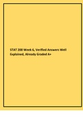 STAT 200 Week 6, Verified Answers Well Explained, Already Graded A+