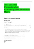 Test Bank for Understanding Psychology 9th Edition by Morris