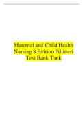 Maternal and Child Health Nursing 8 Edition Pillitteri Test Bank Tank