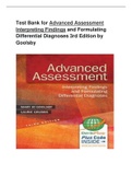 Test Bank for Advanced Assessment Interpreting Findings and Formulating Differential Diagnoses 3rd Edition by Goolsby