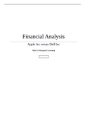 MBA 515 Managerial Accounting Financial Analysis Apple Inc versus Dell Inc. Complete Project