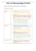 NSG 251- Pharmacology Exam 3 Study Guide.