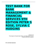 Test Bank for Bank Management & Financial Services 9th Edition Peter S Rose, Sylvia C Hudgins