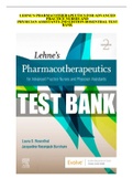 LEHNE’S PHARMACOTHERAPEUTICS FOR ADVANCED PRACTICE NURSES AND PHYSICIAN ASSISTANTS 2ND EDITION ROSENTHAL TEST BANK