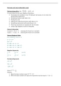 SUMMARY of Formulas and Rules for Mathematics for Pre-MSc