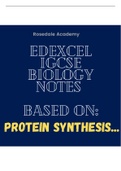 Protein Synthesis - IGCSE 9-1 Biology Edexcel ~ Concise Study Notes