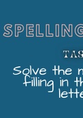 Spelling Games and Activities ~ English Word Puzzles - Back To School Learning / Assessment