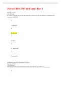 [Solved] BIO 250 Unit Exam 1 Part 1. Questions And Answers. Complete Solution.