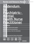 Addendum to Psychiatric– Mental Health Nurse Practitioner 4th Edition.(Review and Resource Manual)