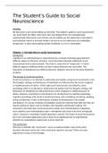 Summary The Student's Guide to Social Neuroscience, Neurobiologische Achtergronden Van Opvoeding & Ontwikkeling - Deel A