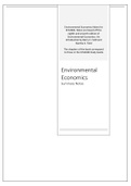 Summary Notes for Environmental Economics