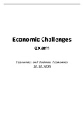 Economic Challenges exam 2020 with answers!