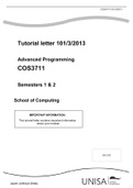 Advanced Programming COS3711 Semesters 1 & 2 School of Computing