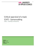 Critical Appraisal Topic (CAT): Samenvatting 