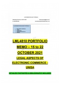 LML4810 PORTFOLIO MEMO  (DETAILED MEMO) OCTOBER 2021 SUPER SEMESTER UNISA