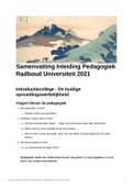 Inleiding Pedagogiek - Radboud Universiteit - 2021-2022 - Aantekeningen van Hoorcolleges en Literatuur