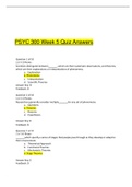 PSYC 300 Week 5 Quiz And Answers.