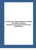Test Bank for Understanding Psychology 9th Edition by Morris exam complete 100% tested questions and answers 