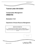 HRM3705 Tutorial Letter 2021