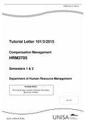 Tutorial Letter Compensation Management HRM3705