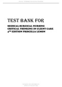 Medical-Surgical Nursing Critical Thinking in Client Care, 4th Edition Priscilla LeMon Test Bank..
