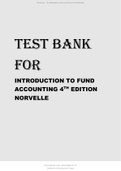 Norvelle, Introduction to Fund Accounting, 4th edition Test Bank 