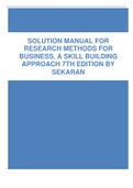 Solution manual for Research Methods For Business, A Skill Building Approach 7th Edition by Sekaran