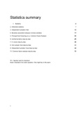 Summary Methods, Measurements & Statistics (statistics only)