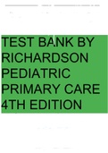 Test bank by Richardson Pediatric Primary Care 4th Edition exam questions source document containing all correct questions with well explained answers