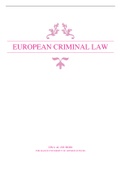 Summary  European Criminal law