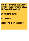 Exam (elaborations) HURST REVIEWS NCLEX-PN Review (Hurst Reviews 2007, McGraw-Hill Medical) 